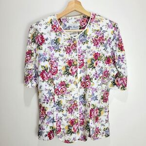 Vintage Ms. Basia California Floral Blouse